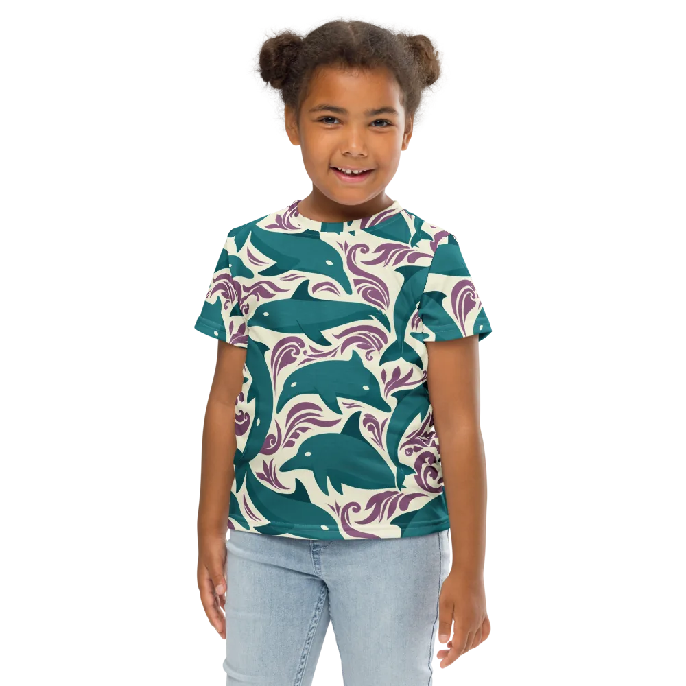 Tidal Flourish on Kids Crew Neck T-Shirt — Front