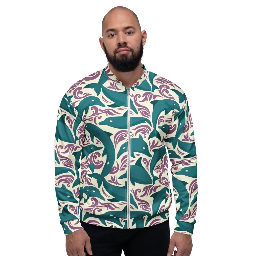 Tidal Flourish on Bomber Jacket — Front