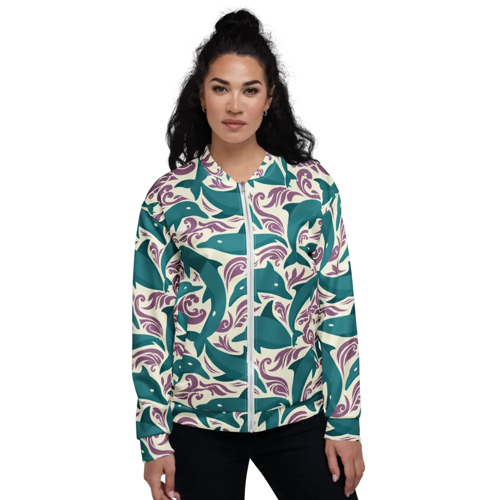Tidal Flourish on Bomber Jacket — Front