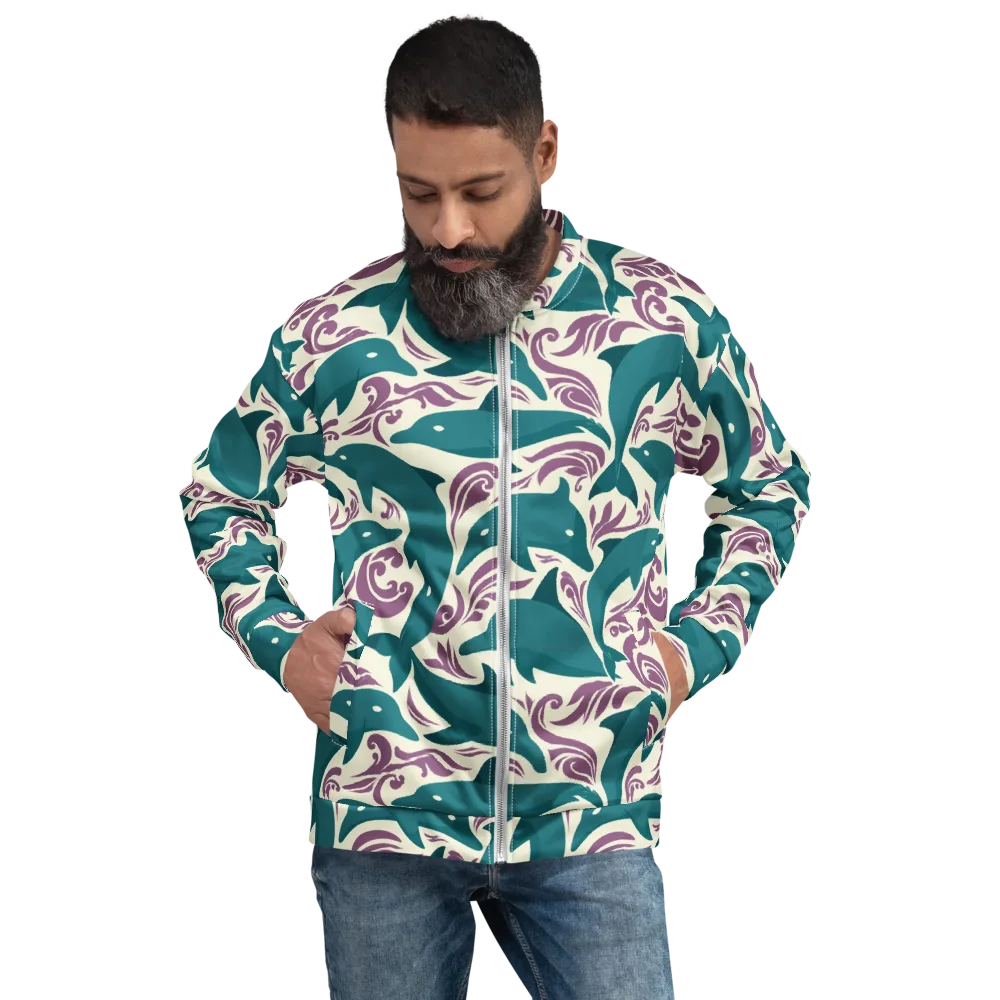 Tidal Flourish on Bomber Jacket — Front