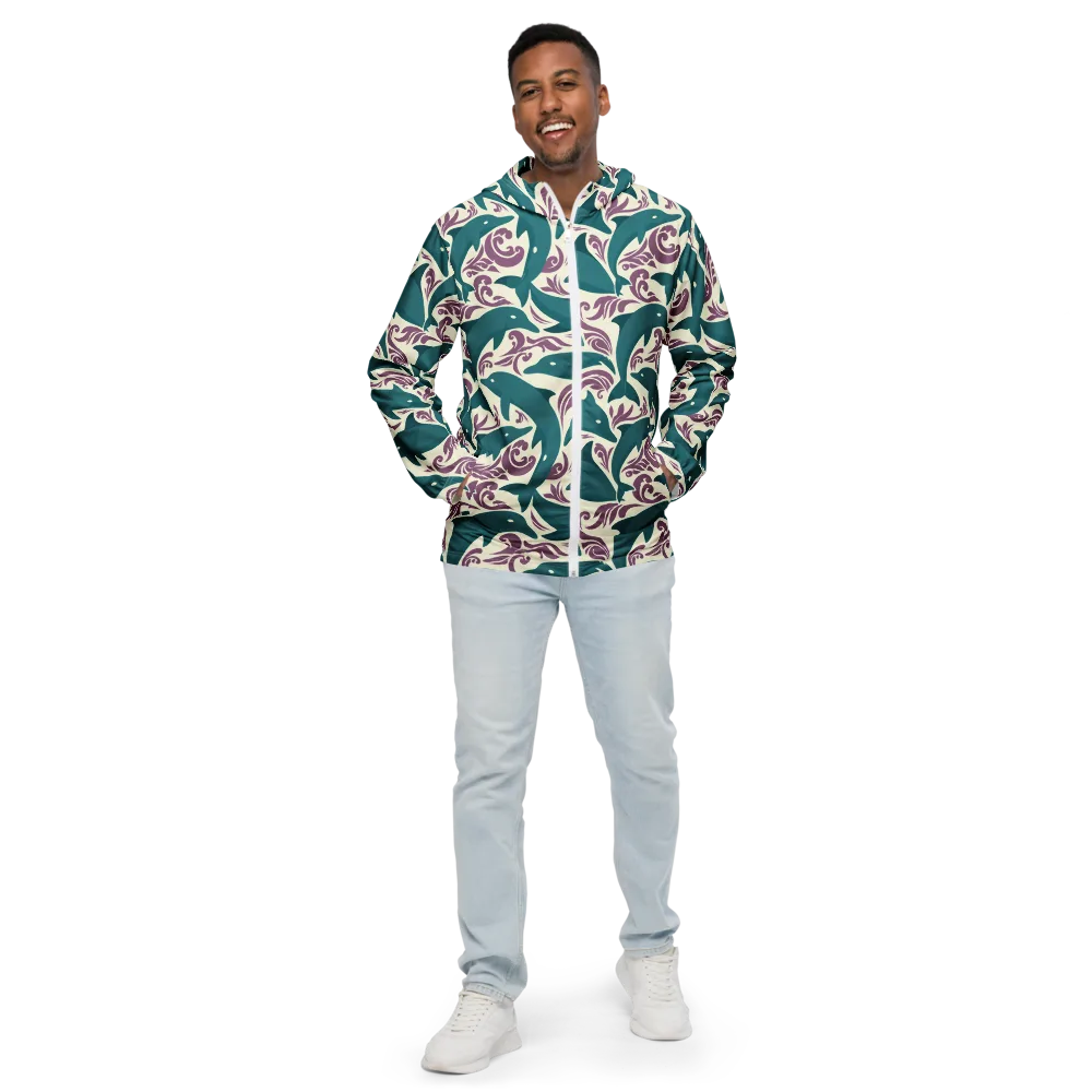 Tidal Flourish on Men's Windbreaker — Front