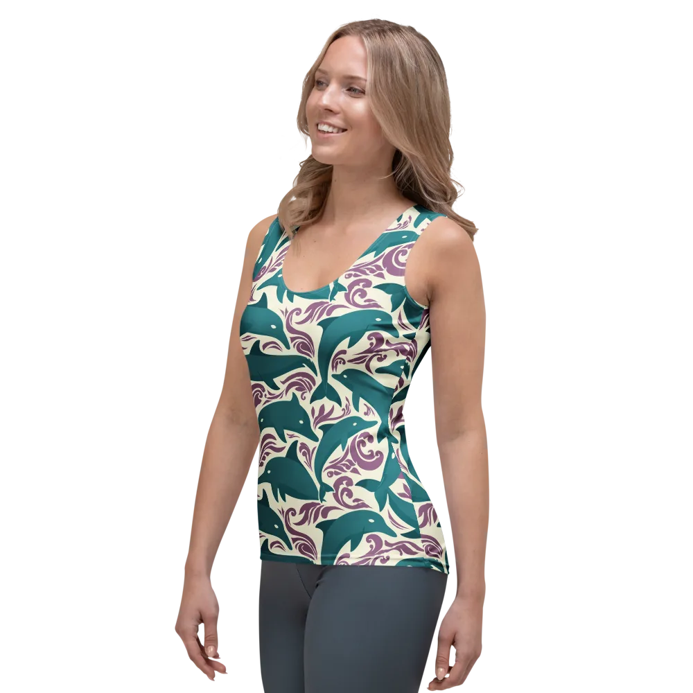 Tidal Flourish on Women's Tank Top — Left Front