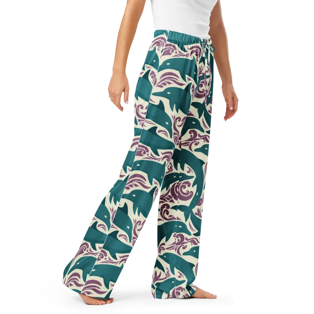 Tidal Flourish on Women's Pajama Pants — Right Front