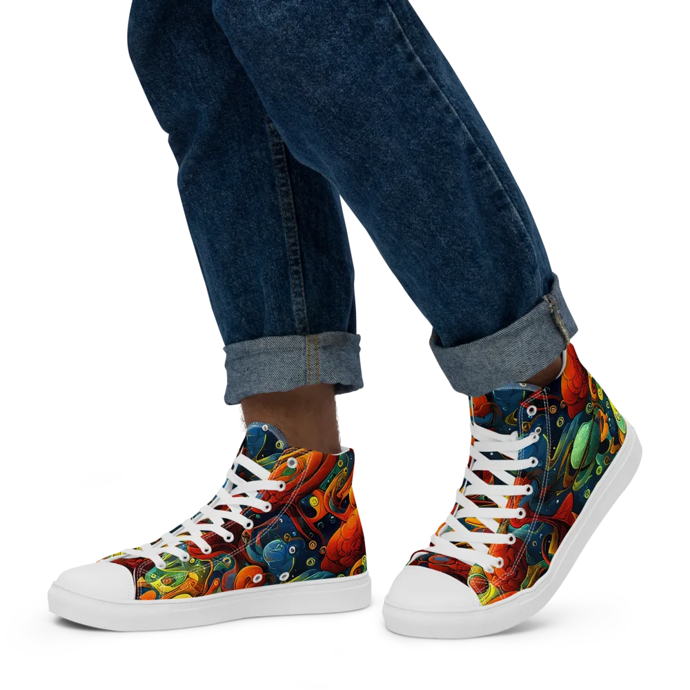 Duncanson Dream on Men's High Top Canvas Shoes — Left