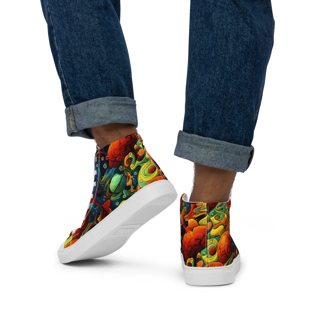 Duncanson Dream on Men's High Top Canvas Shoes — Back