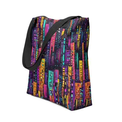 Electric Skyline on a Tote Bag