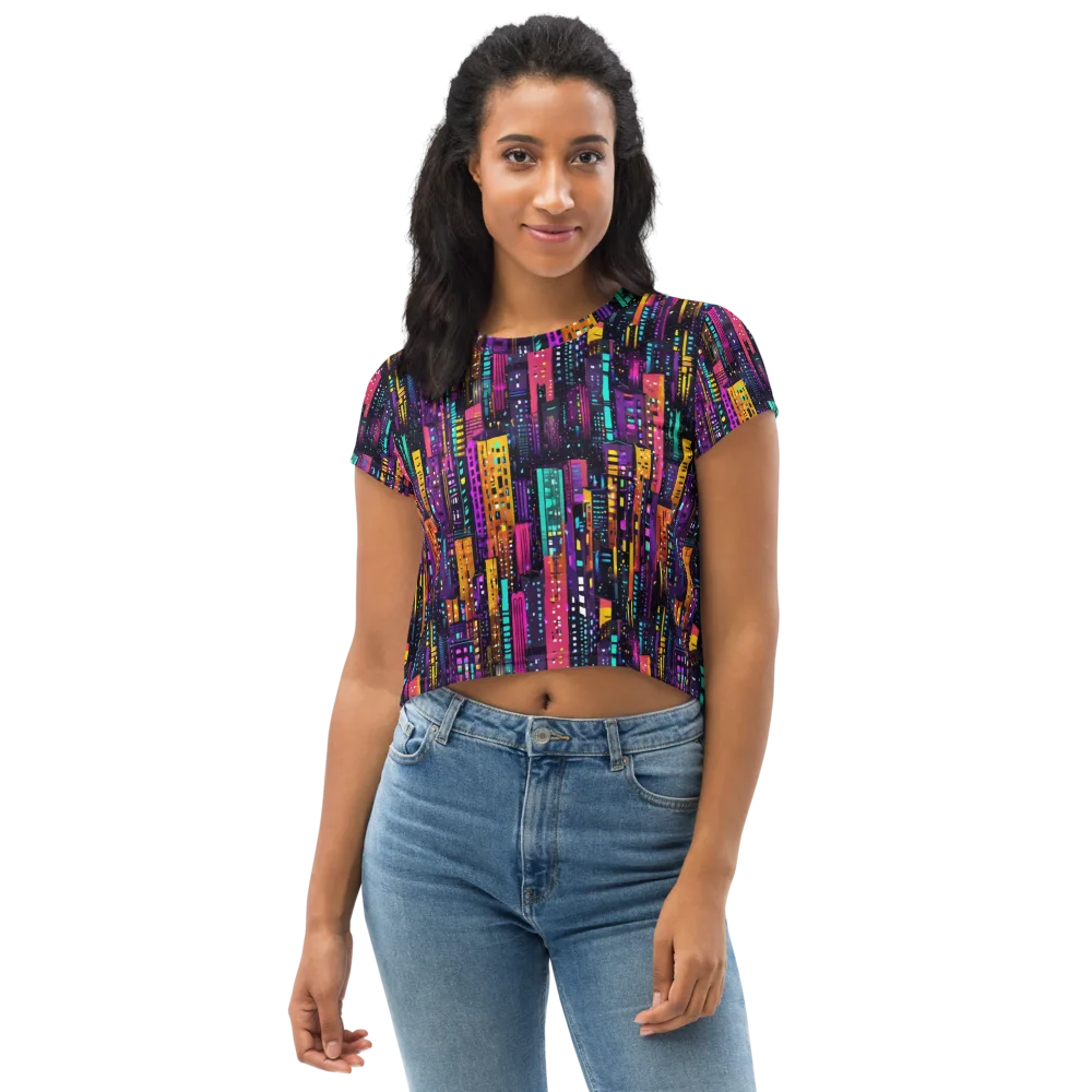 Electric Skyline on Crop Tee — Front