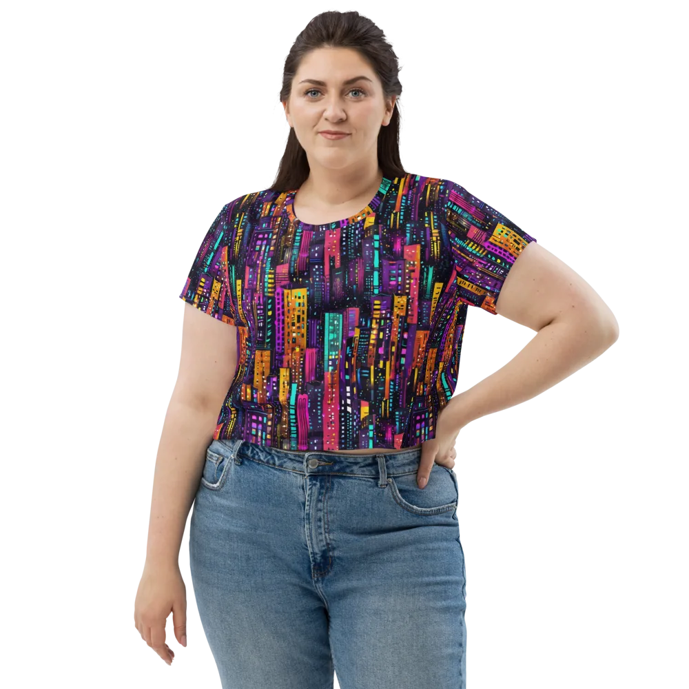 Electric Skyline on Crop Tee — Front