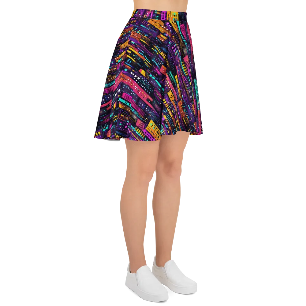 Electric Skyline on Skater Skirt — Right