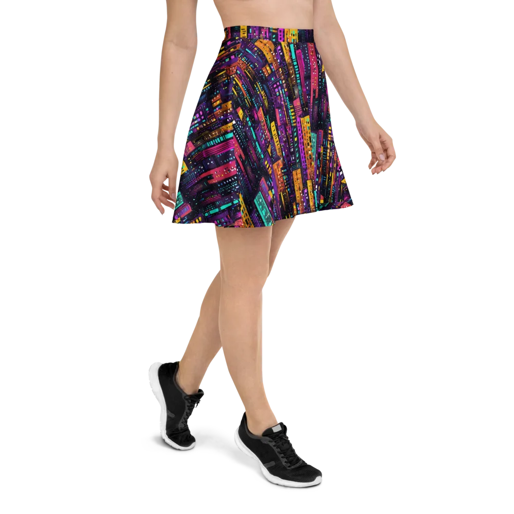 Electric Skyline on Skater Skirt — Right