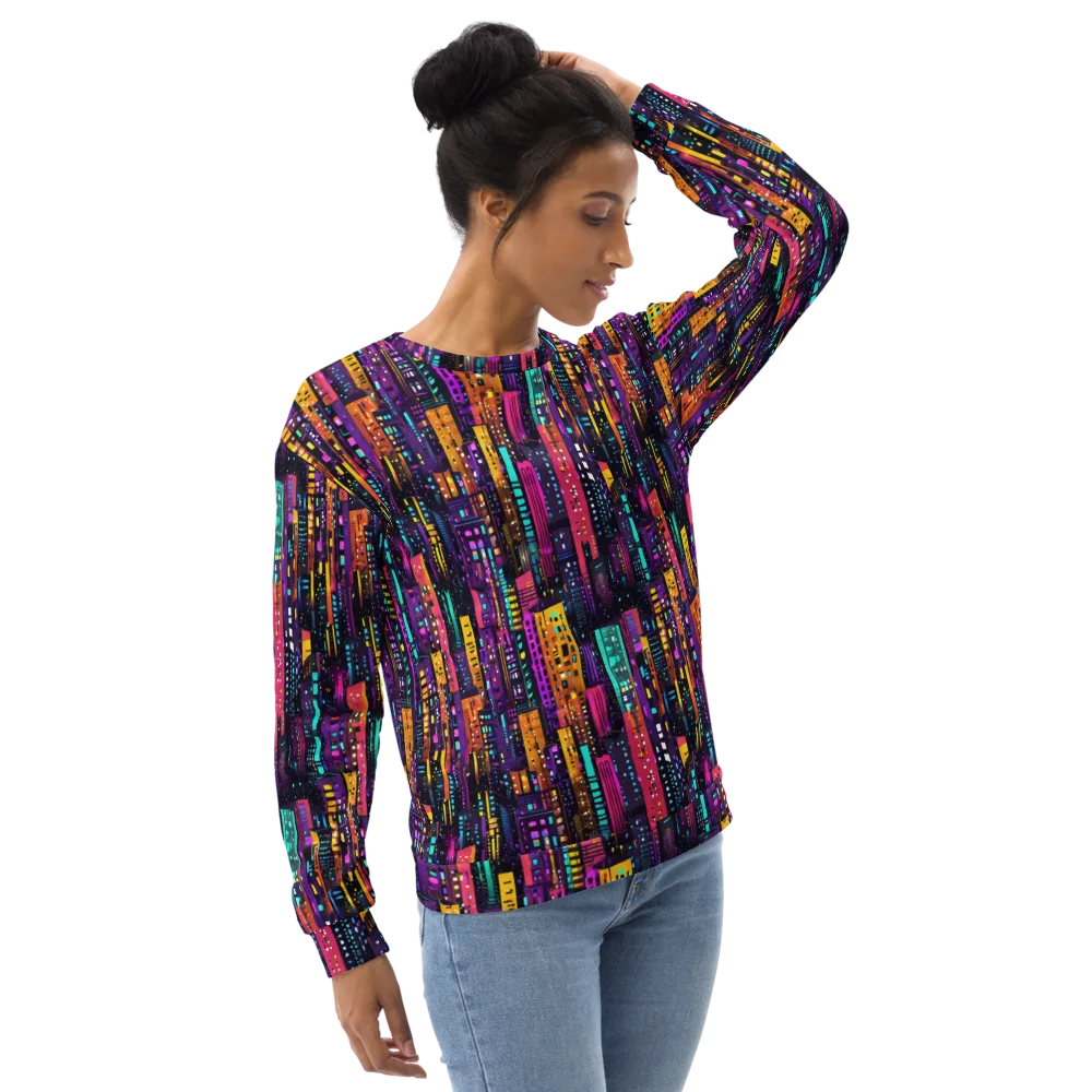 Electric Skyline on Sweatshirt — Right Front