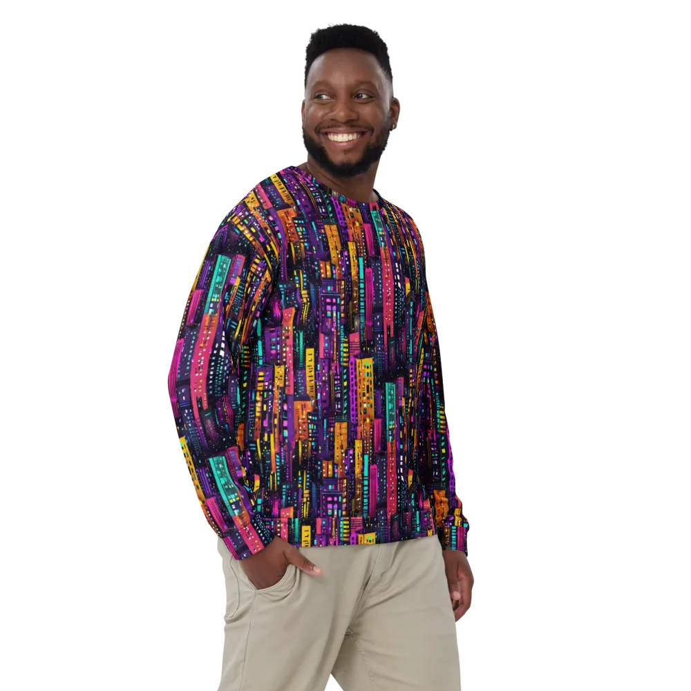 Electric Skyline on Sweatshirt — Front