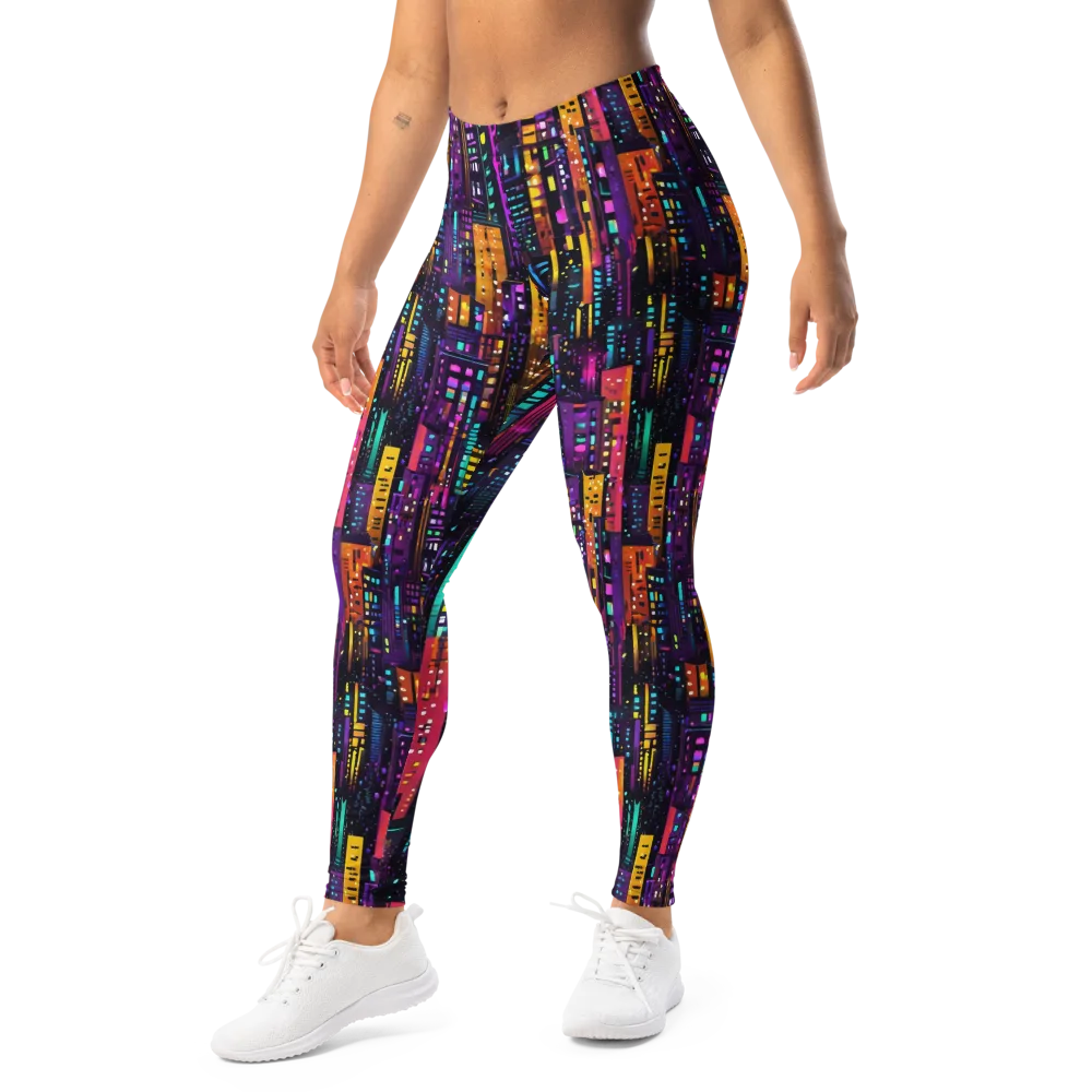 Electric Skyline on Leggings — Left Front