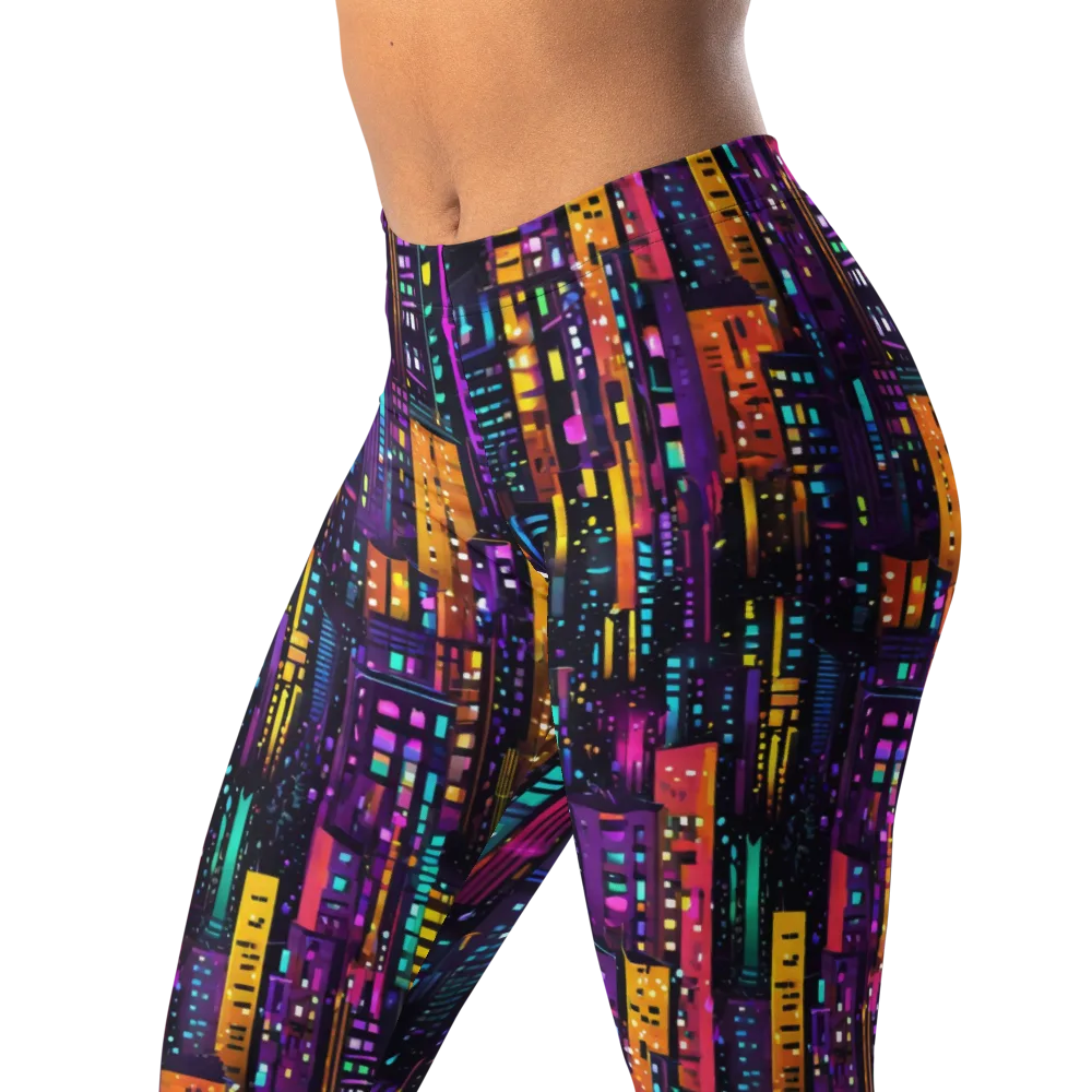 Electric Skyline on Leggings — Left Front