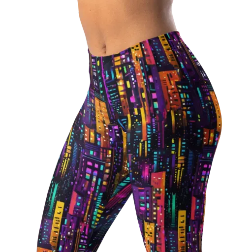Electric Skyline on a Leggings