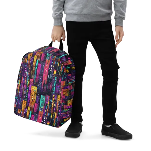 Electric Skyline on a Minimalist Backpack
