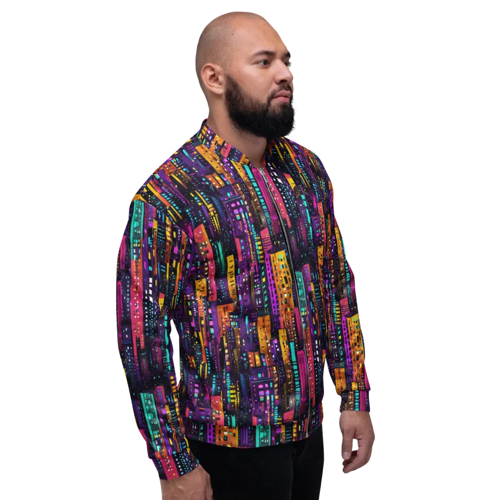 Electric Skyline on Bomber Jacket — Right