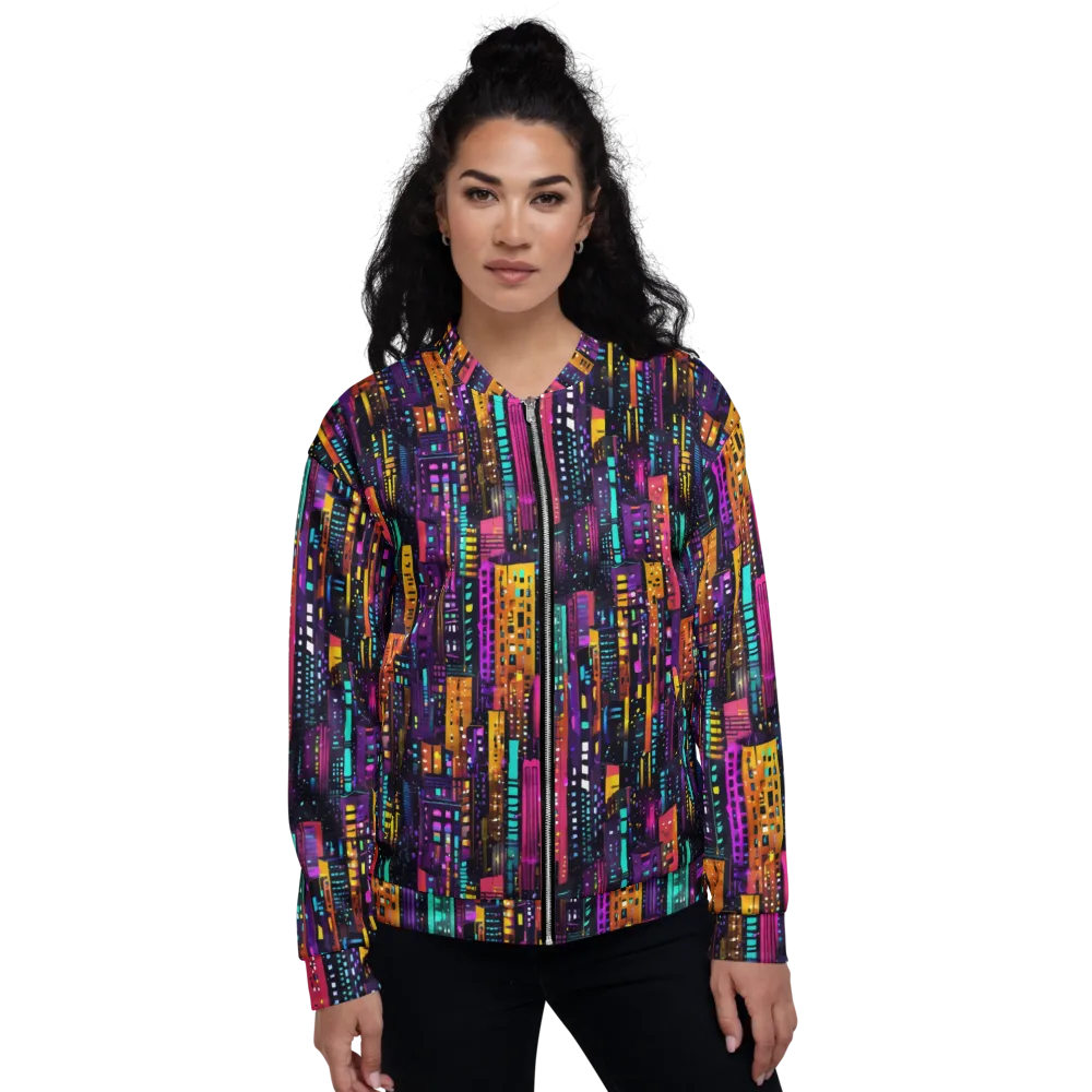 Electric Skyline on Bomber Jacket — Front