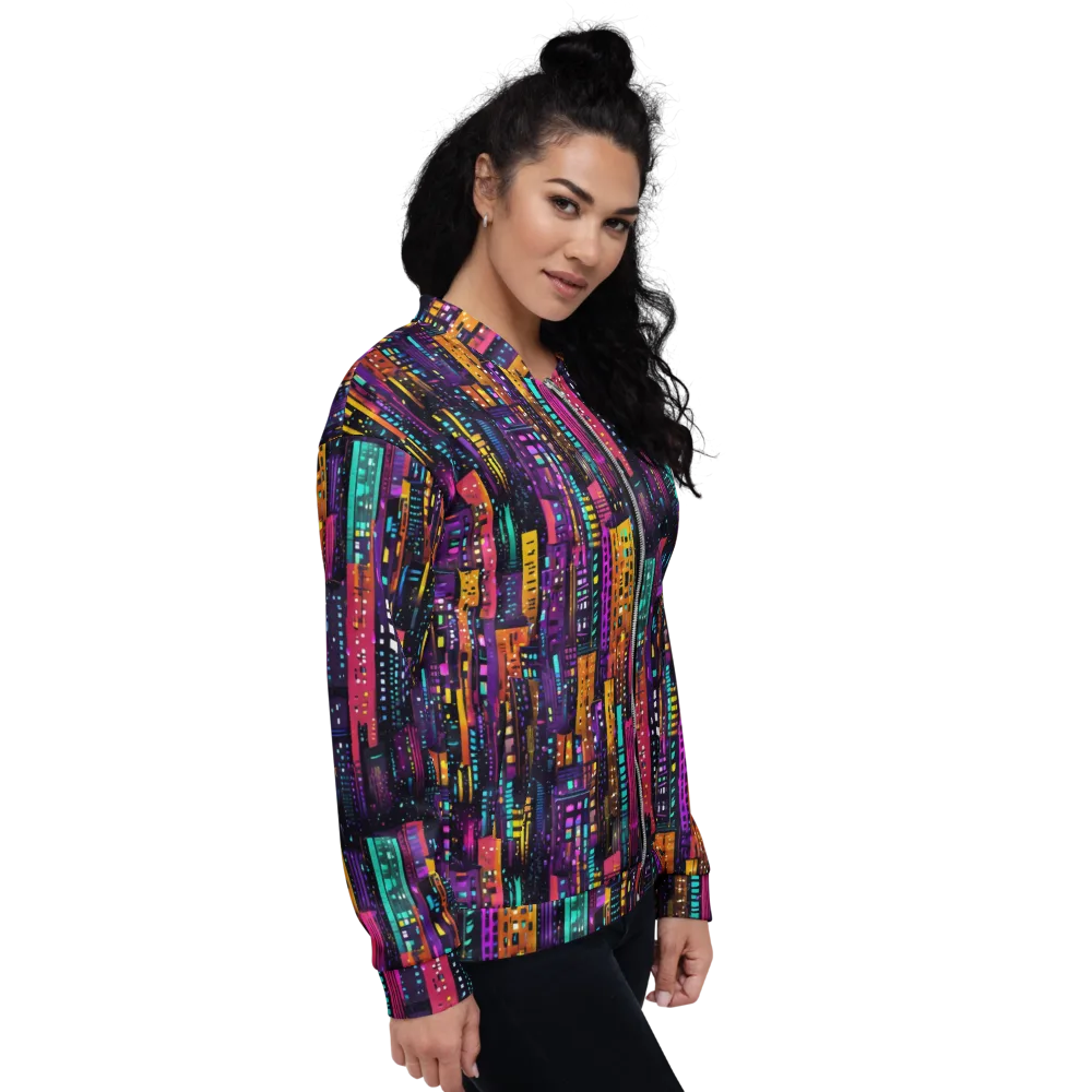 Electric Skyline on Bomber Jacket — Right