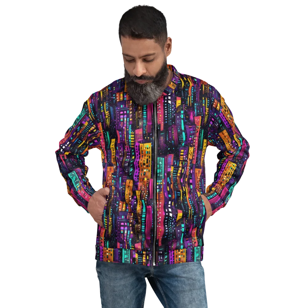 Electric Skyline on Bomber Jacket — Front
