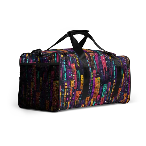Electric Skyline on a Duffle Bag