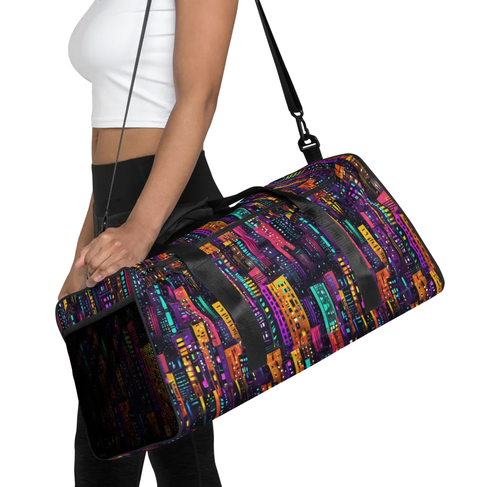 Electric Skyline on Duffle Bag — Front