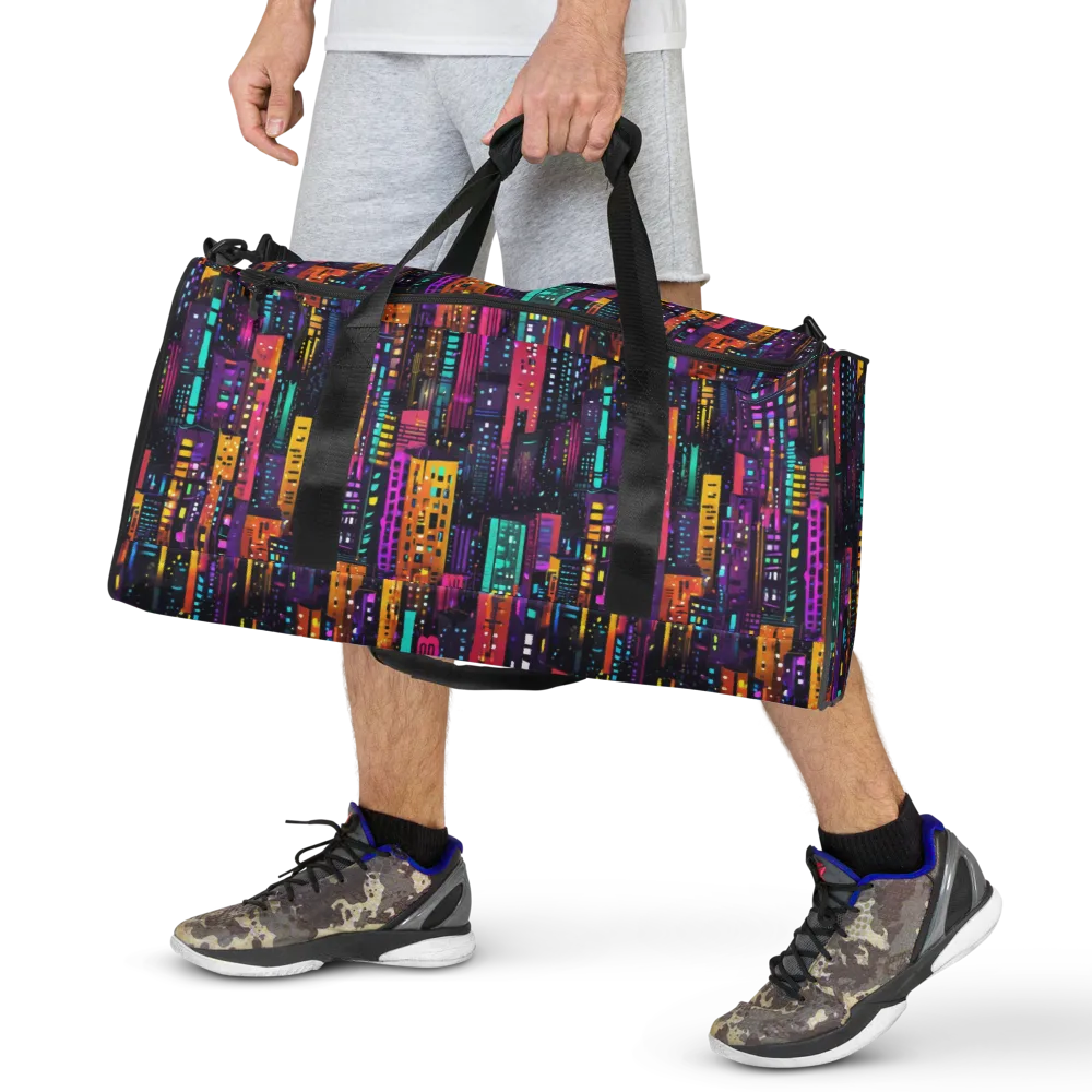 Electric Skyline on Duffle Bag — Front