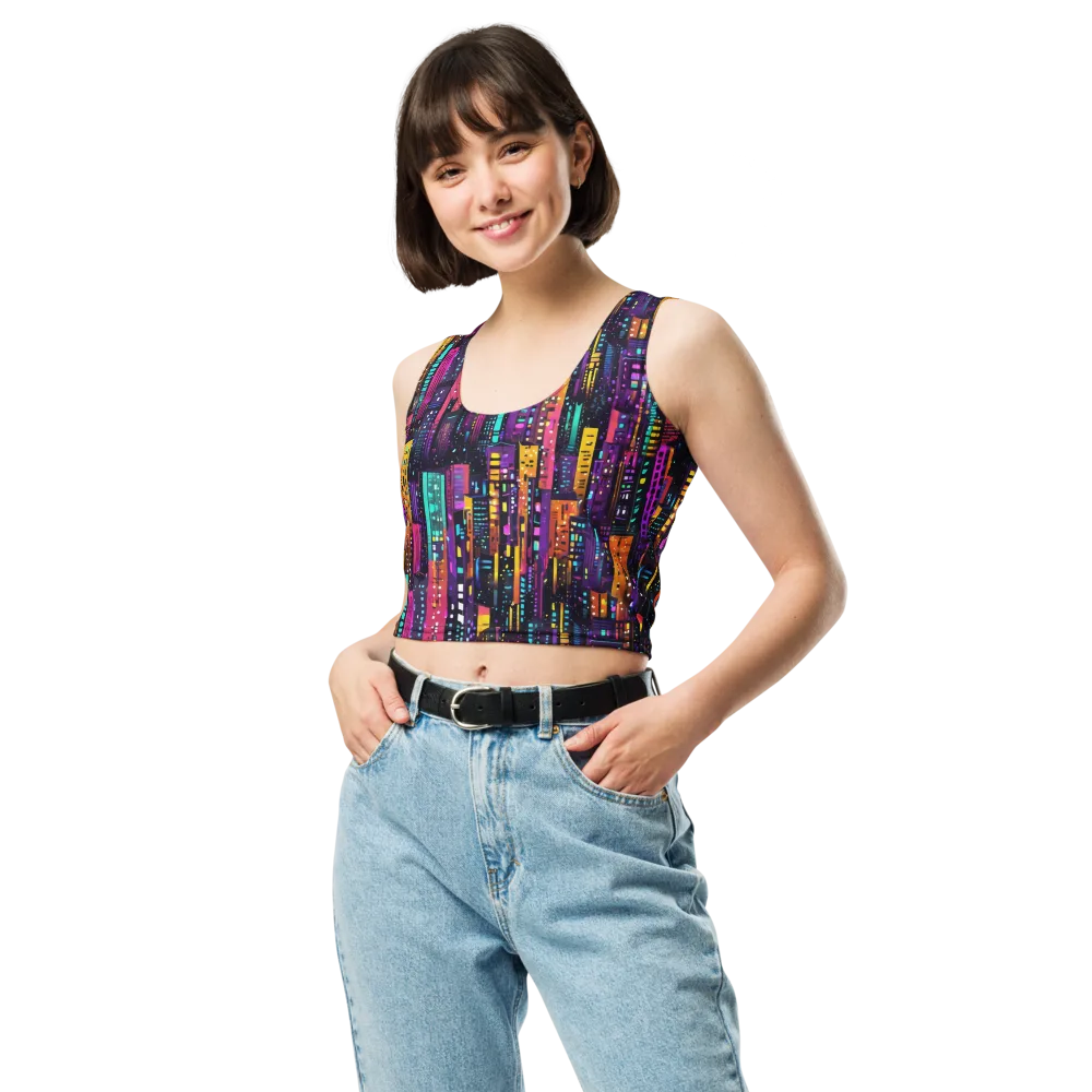 Electric Skyline on Crop Top — Front