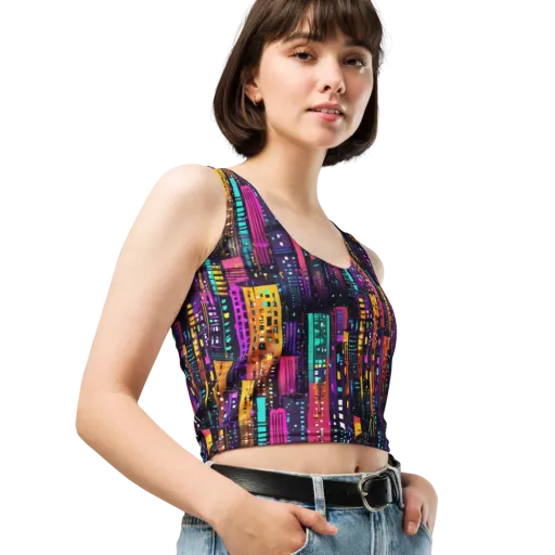 Electric Skyline on a Crop Top