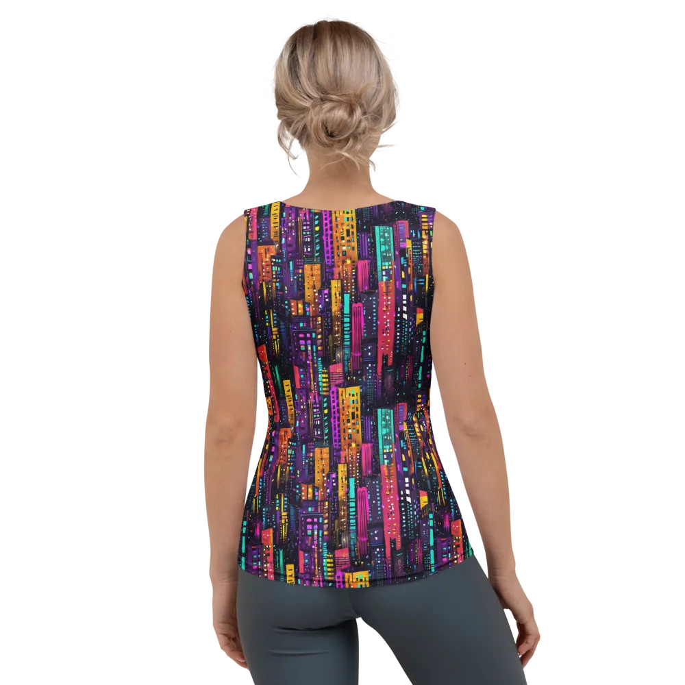 Electric Skyline on Women's Tank Top — Back