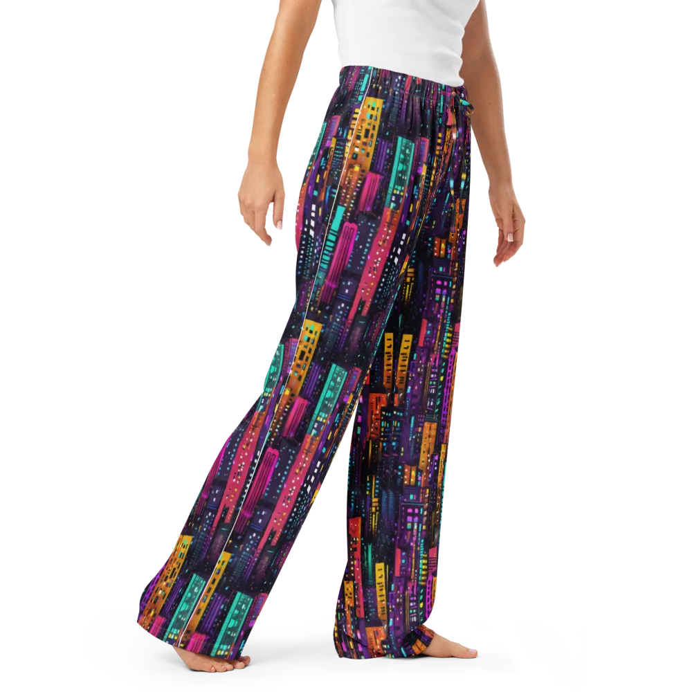 Electric Skyline on Women's Pajama Pants — Right Front