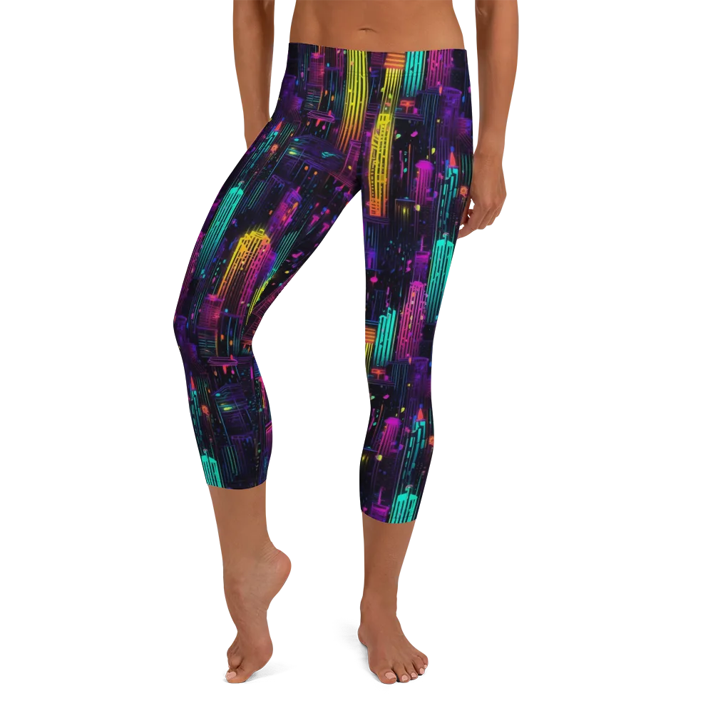 Neon Vertical on Capri Leggings — Front