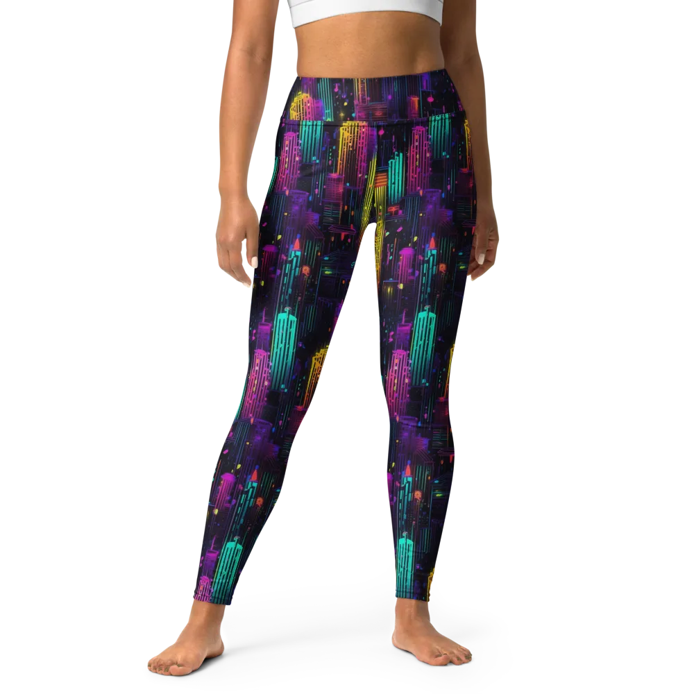Neon Vertical on Yoga Leggings — Front