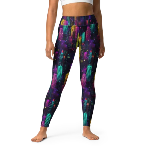 Neon Vertical on a Yoga Leggings