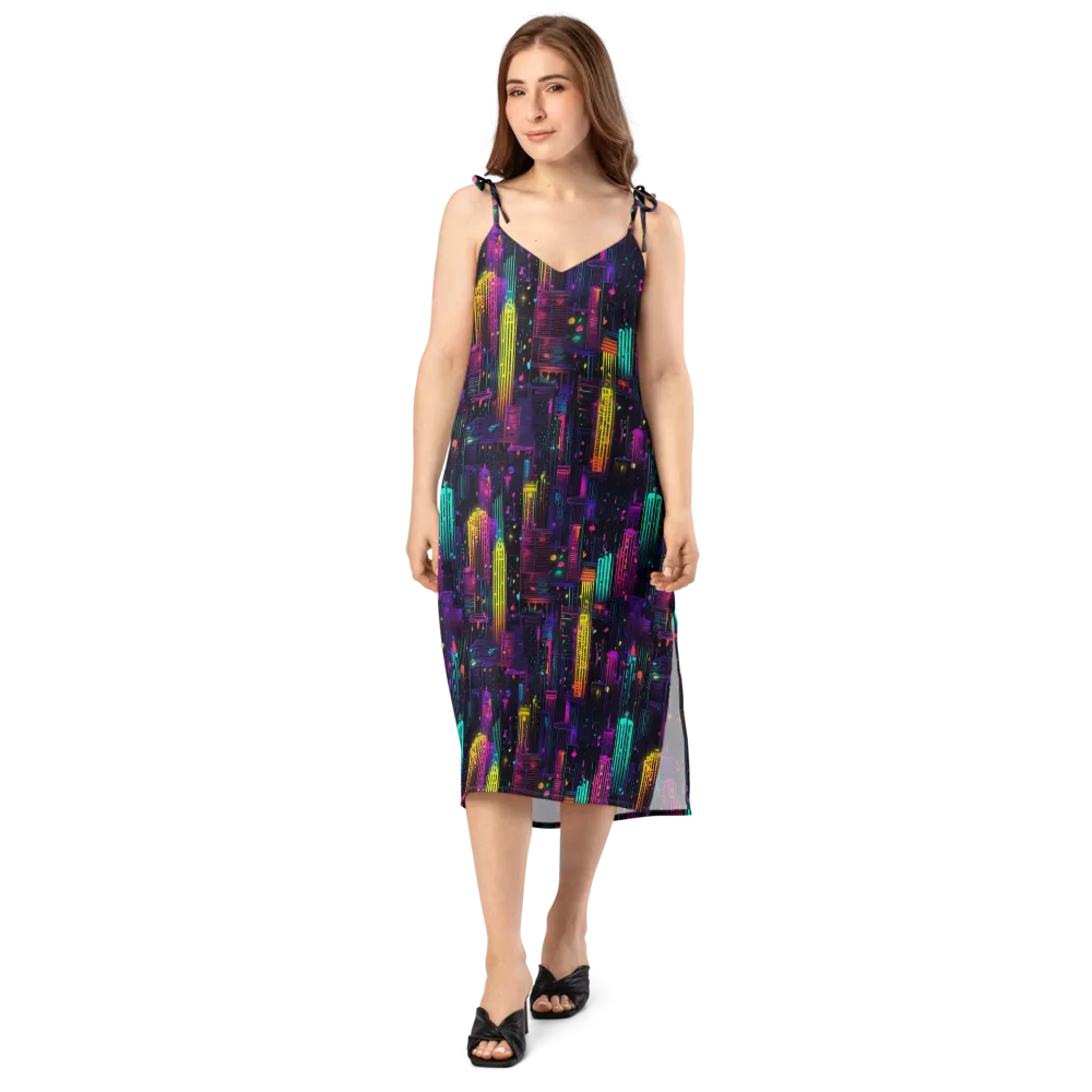 Neon Vertical on Slip Dress — Front