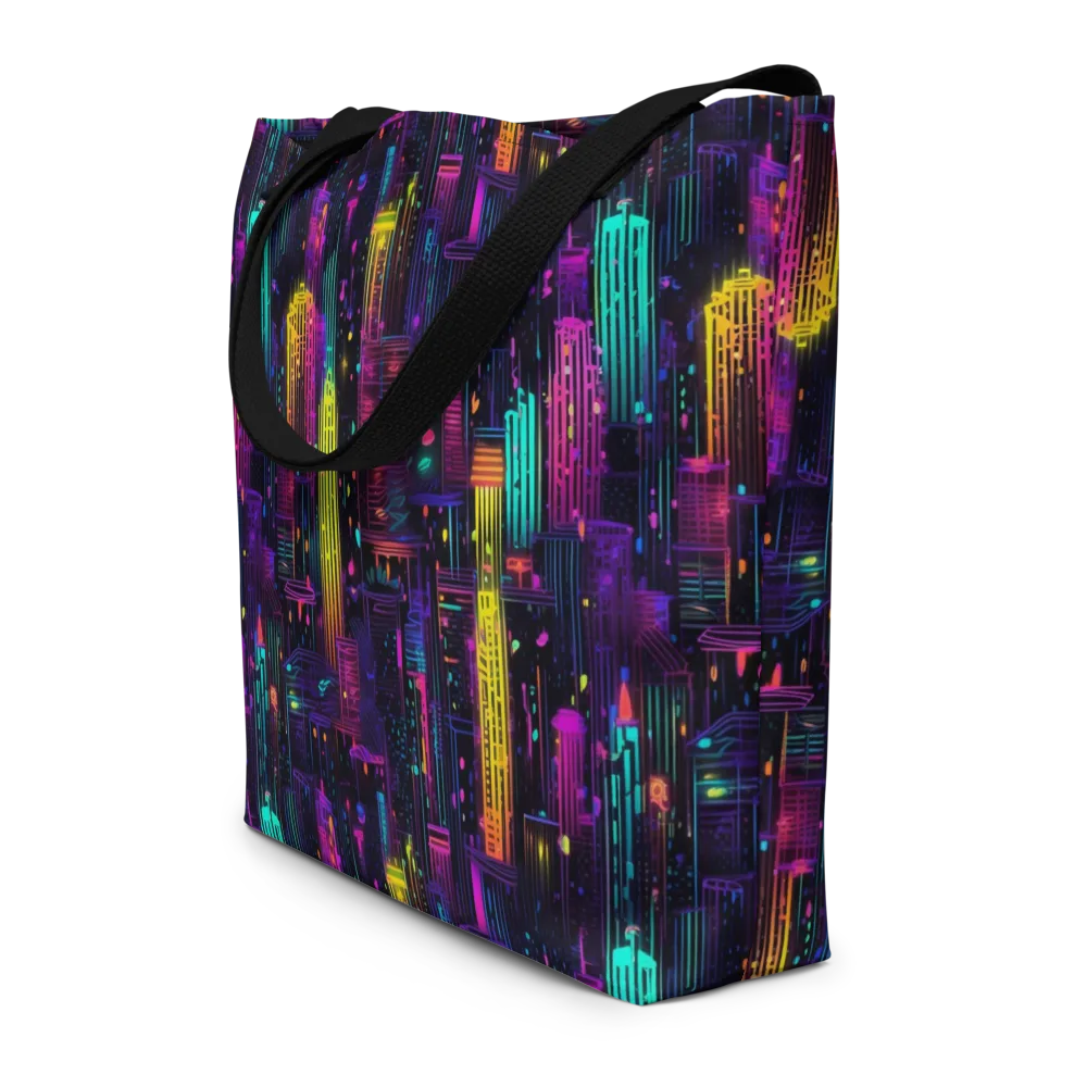 Neon Vertical on Large Tote Bag W/ Pocket — Front