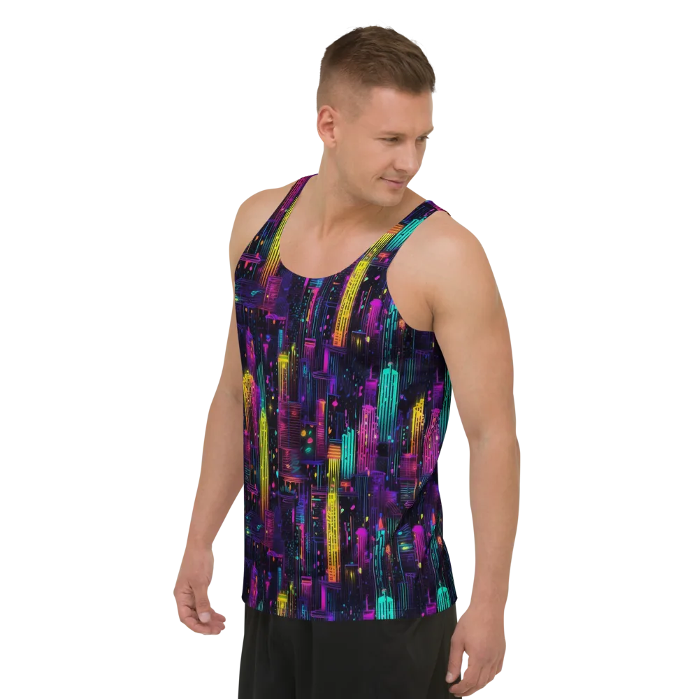 Neon Vertical on Men's Tank Top — Left Front