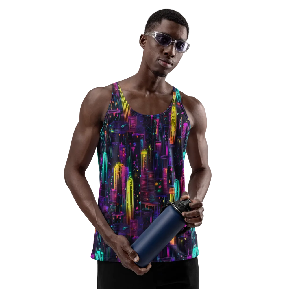 Neon Vertical on Men's Tank Top — Front