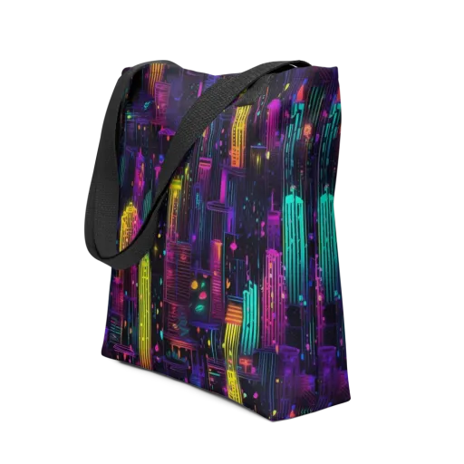 Neon Vertical on a Tote Bag