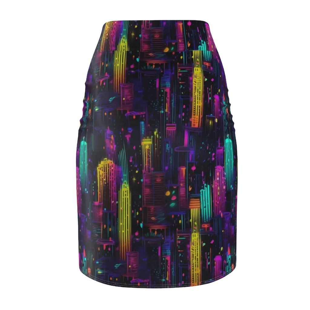 Neon Vertical on Pencil Skirt — Back
