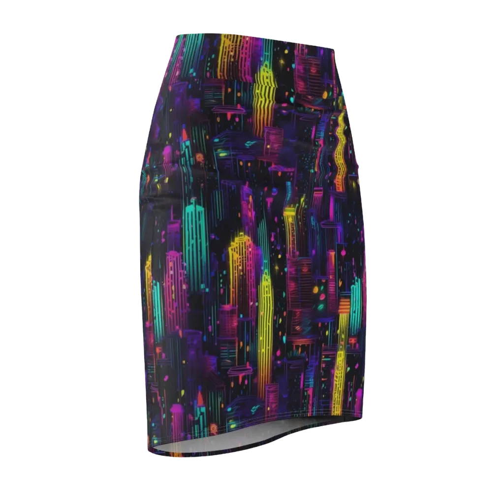Neon Vertical on Pencil Skirt — Front Side
