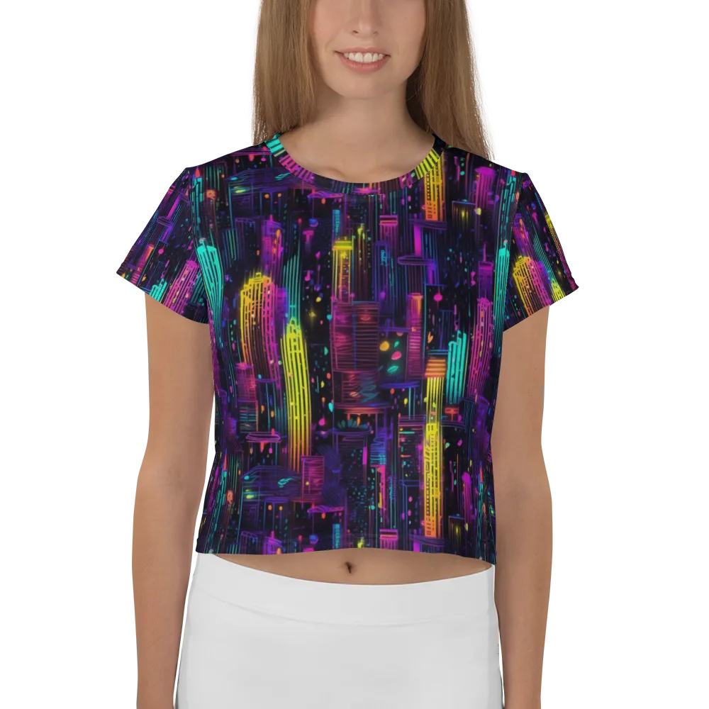 Neon Vertical on Crop Tee — Front