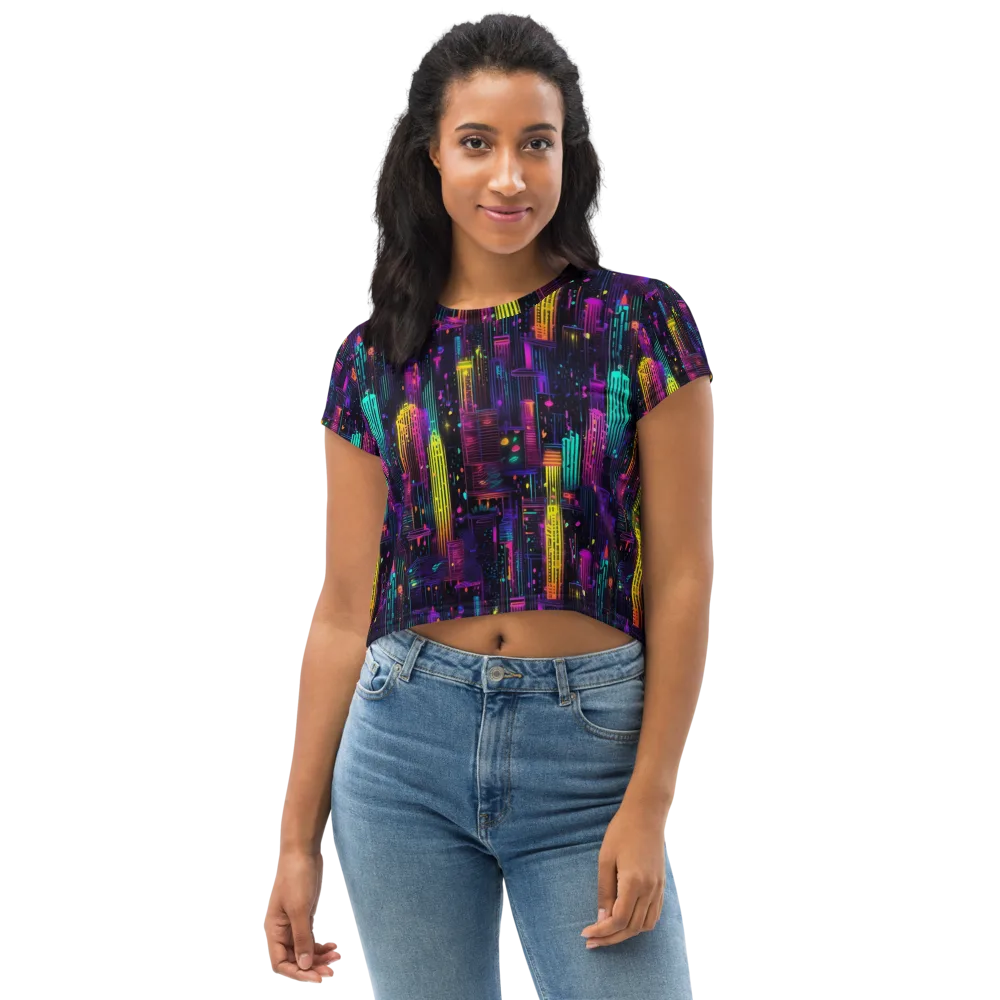 Neon Vertical on Crop Tee — Front