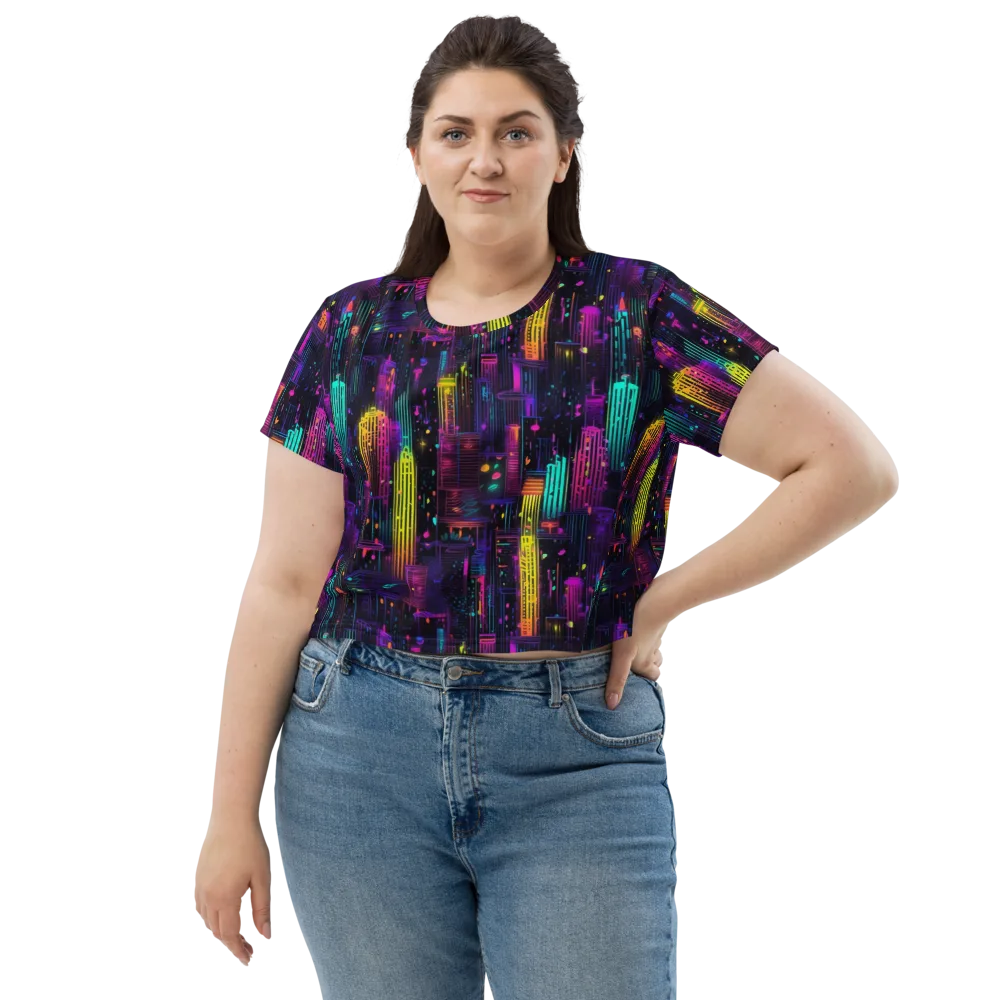 Neon Vertical on Crop Tee — Front