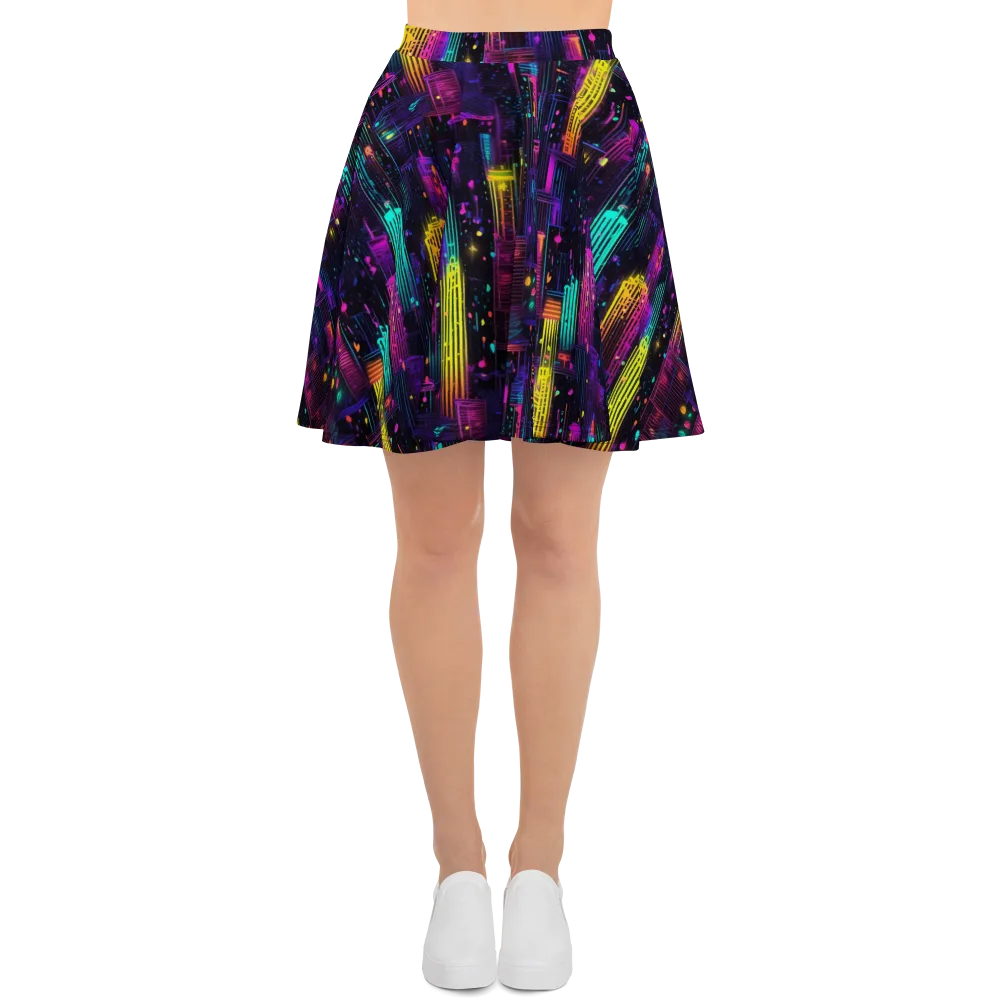 Neon Vertical on Skater Skirt — Front