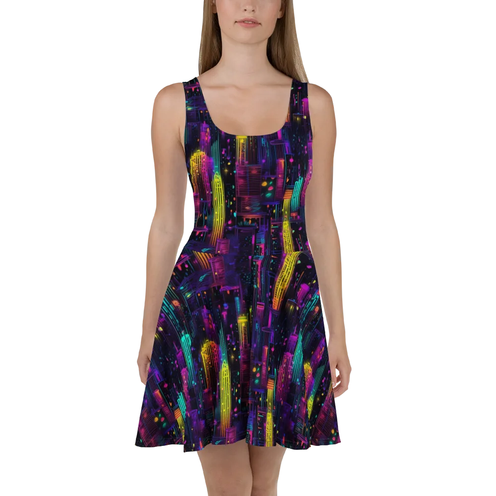 Neon Vertical on Skater Dress — Front