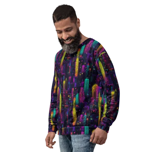 Neon Vertical on a Sweatshirt