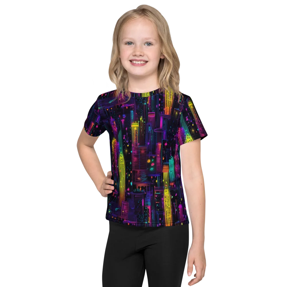 Neon Vertical on Kids Crew Neck T-Shirt — Front
