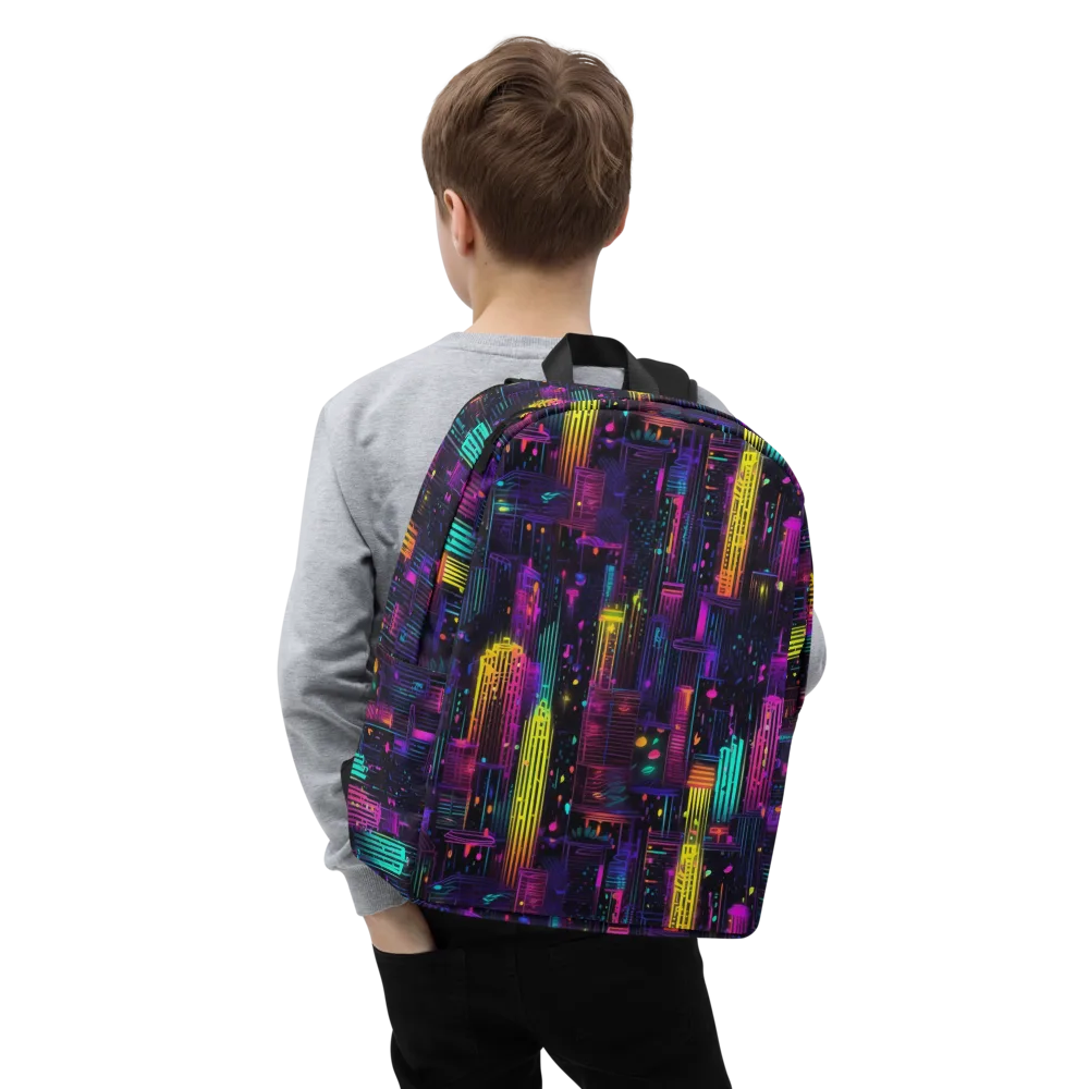 Neon Vertical on Minimalist Backpack — Zoomed-in