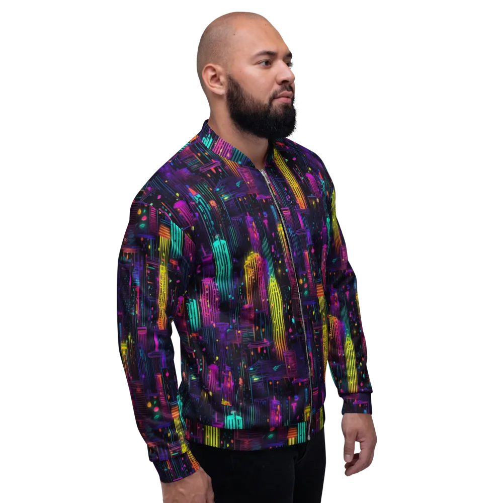 Neon Vertical on Bomber Jacket — Right